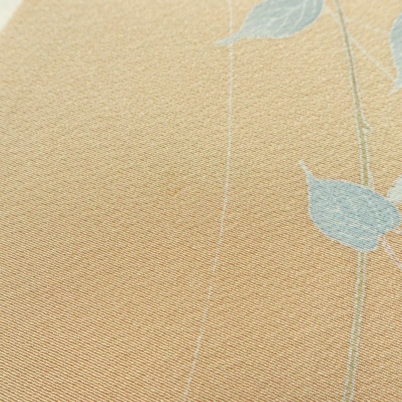 訪問着 縮緬 正絹 人物・動物柄 袷仕立て 身丈148cm 裄丈63cm リサイクル着物 着物 フォーマル シンプル 粋 ベージュ_画像10