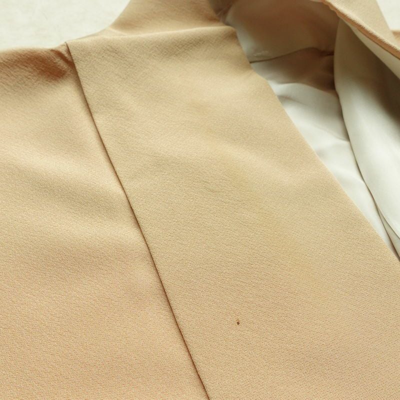 訪問着 縮緬 正絹 人物・動物柄 袷仕立て 身丈148cm 裄丈63cm リサイクル着物 着物 フォーマル シンプル 粋 ベージュ_画像18