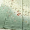 訪問着 綸子 正絹 花柄 袷仕立て 身丈165cm 裄丈66.5cm リサイクル着物 着物 箔 金彩 入学式 卒業式 七五三 お宮参り フォーマル 上品 菊 緑・うぐいす色_画像4