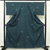 紬 正絹 古典柄 袷仕立て 身丈162.5cm 裄丈67cm リサイクル着物 着物 カジュアル 紬地 青・紺_画像1
