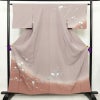 訪問着 縮緬 一つ紋付き 正絹 花柄 袷仕立て 身丈159cm 裄丈64cm リサイクル着物 着物 共八掛 入学式 卒業式 七五三 お宮参り フォーマル 上品 紫・藤色_画像1
