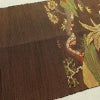 名古屋帯 六通柄 良品 正絹 風景柄 通し仕立て なごや帯 リサイクル帯 帯 紬地 茶_画像16