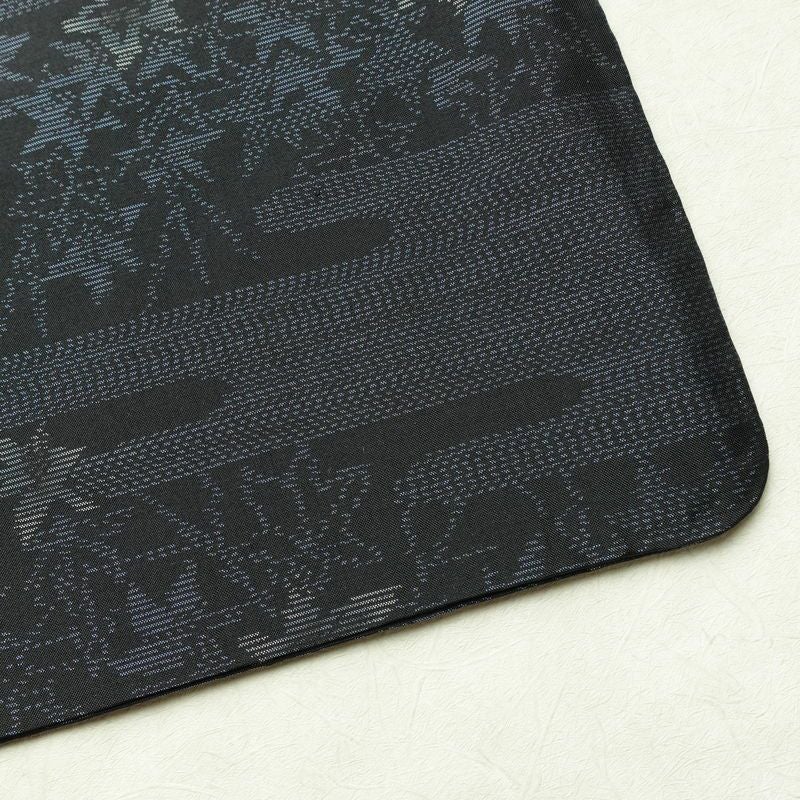 大島紬 証紙なし 正絹 木の葉・植物柄 袷仕立て 身丈161cm 裄丈67cm リサイクル着物 着物 青・紺_画像18