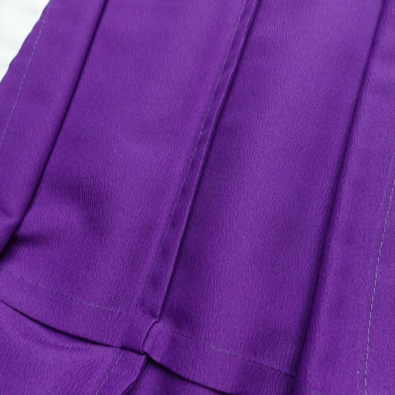 単衣 付け下げ 踊り用 ポリエステル 流水・波柄 単衣仕立て 身丈163cm 裄丈68cm リサイクル着物 着物 箔 紫・藤色_画像19