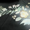 訪問着 一つ紋付き 正絹 花柄 袷仕立て 身丈165.5cm 裄丈66cm リサイクル着物 着物 箔 結婚式 パーティー フォーマル 華やか 黒_画像17
