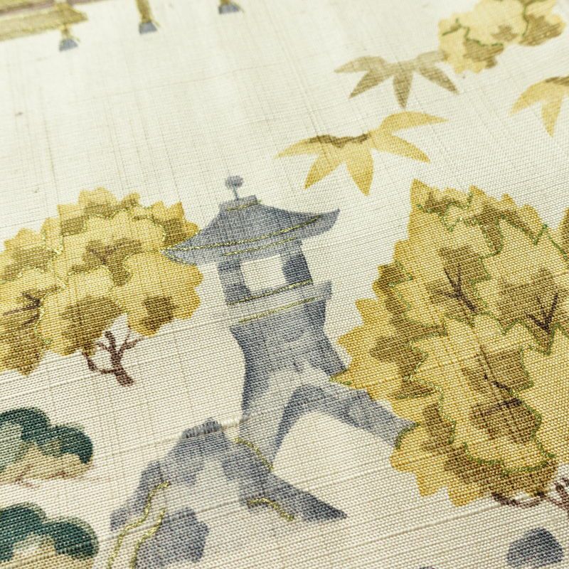 付け下げ 良品 正絹 風景柄 袷仕立て 身丈160.5cm 裄丈65.5cm リサイクル着物 着物 フォーマル 上品 紬地 ベージュ_画像11