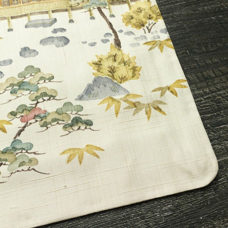 付け下げ 良品 正絹 風景柄 袷仕立て 身丈160.5cm 裄丈65.5cm リサイクル着物 着物 フォーマル 上品 紬地 ベージュ_画像17