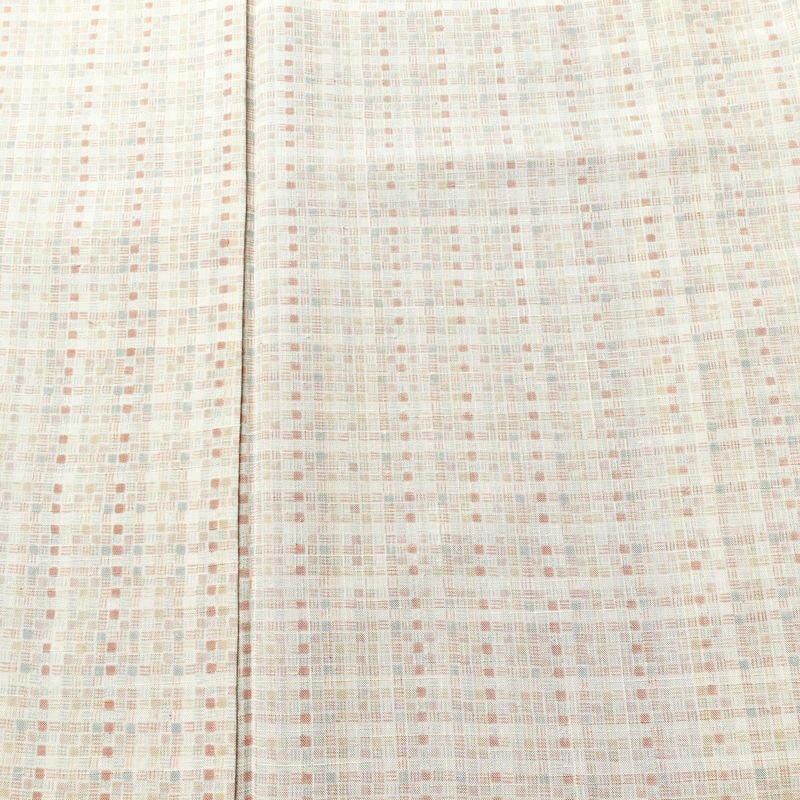 紬 つむぎ着物 正絹 チェック・格子柄 袷仕立て 身丈157.5cm 裄丈66cm リサイクル着物 着物 モダン 白_画像6