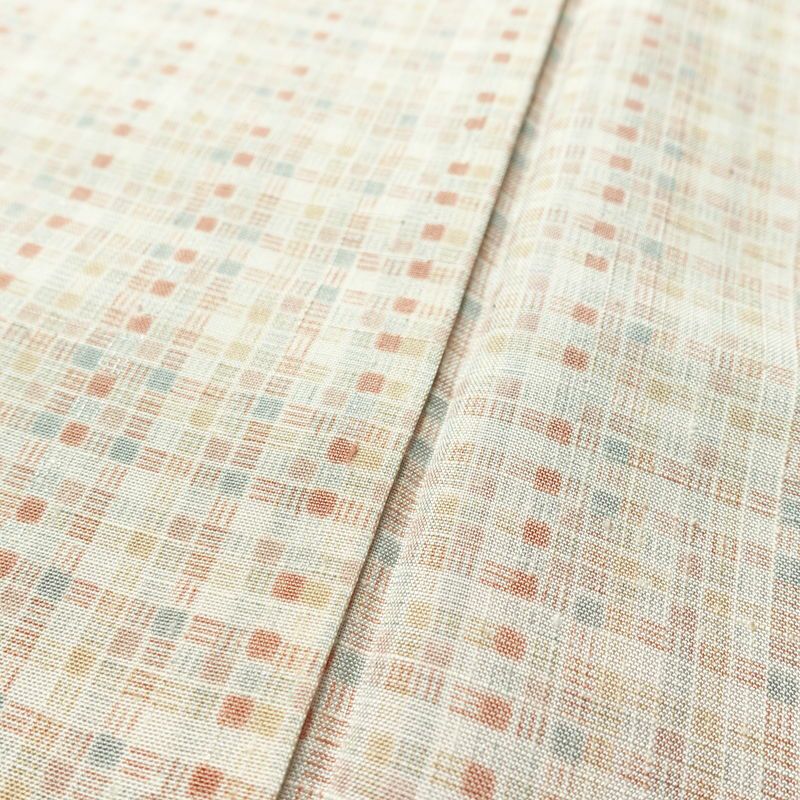 紬 つむぎ着物 正絹 チェック・格子柄 袷仕立て 身丈157.5cm 裄丈66cm リサイクル着物 着物 モダン 白_画像10