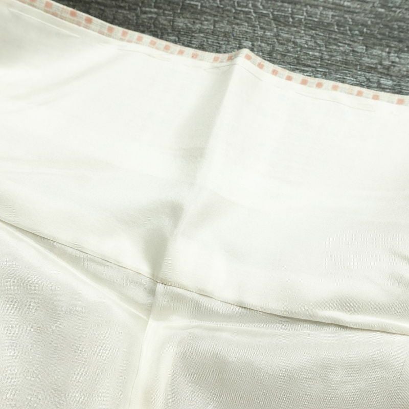 紬 つむぎ着物 正絹 チェック・格子柄 袷仕立て 身丈157.5cm 裄丈66cm リサイクル着物 着物 モダン 白_画像19