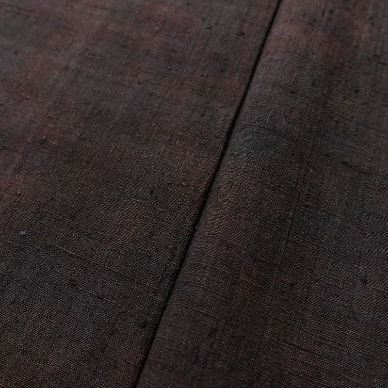 紬 紬着物 絞り 正絹 木の葉・植物柄 袷仕立て 身丈151cm 裄丈64cm リサイクル着物 着物 モダン 茶_画像10