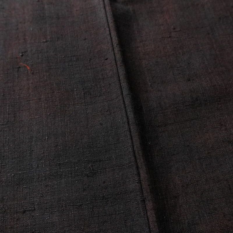 紬 紬着物 絞り 正絹 木の葉・植物柄 袷仕立て 身丈151cm 裄丈64cm リサイクル着物 着物 モダン 茶_画像11