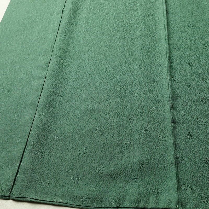 色無地 一つ紋付き 正絹 花柄 袷仕立て 身丈159.5cm 裄丈68cm リサイクル着物 着物 お茶会 シンプル 菊 緑・うぐいす色_画像4