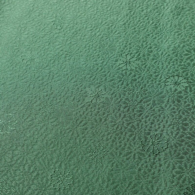 色無地 一つ紋付き 正絹 花柄 袷仕立て 身丈159.5cm 裄丈68cm リサイクル着物 着物 お茶会 シンプル 菊 緑・うぐいす色_画像7