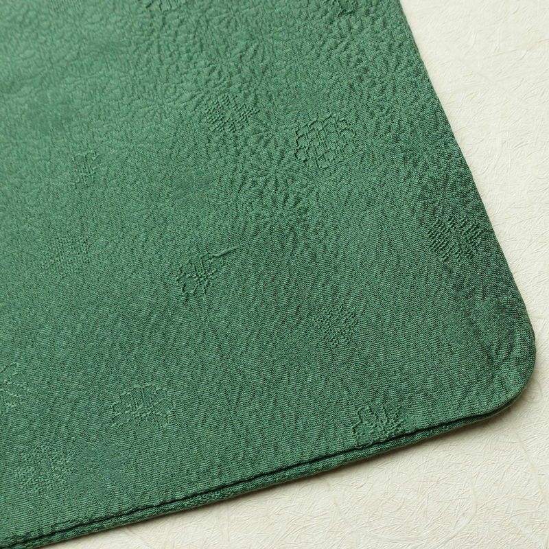 色無地 一つ紋付き 正絹 花柄 袷仕立て 身丈159.5cm 裄丈68cm リサイクル着物 着物 お茶会 シンプル 菊 緑・うぐいす色_画像17