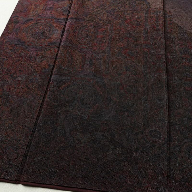 付け下げ 縮緬 正絹 幾何学柄・抽象柄 袷仕立て 身丈166.5cm 裄丈67.5cm リサイクル着物 着物 ぼかし フォーマル モダン オリエンタル 紫・藤色_画像4