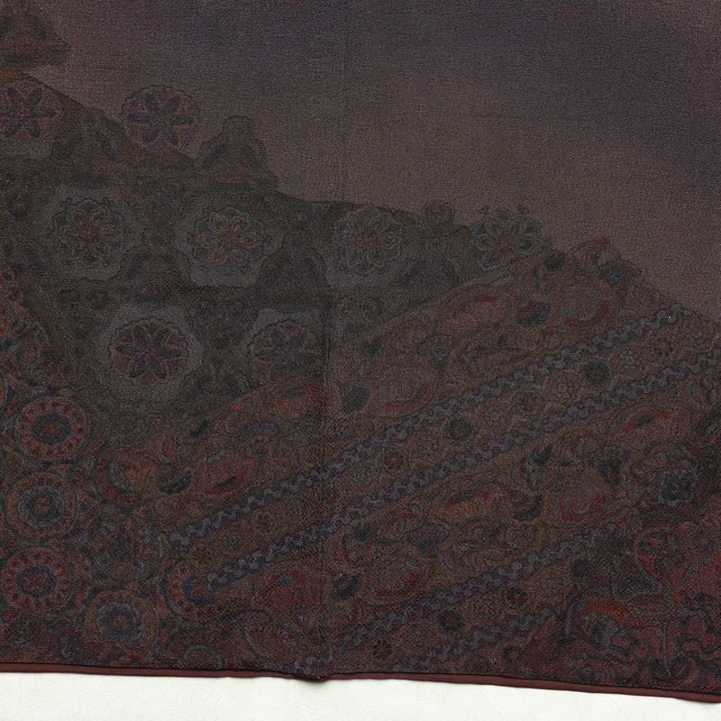 付け下げ 縮緬 正絹 幾何学柄・抽象柄 袷仕立て 身丈166.5cm 裄丈67.5cm リサイクル着物 着物 ぼかし フォーマル モダン オリエンタル 紫・藤色_画像11