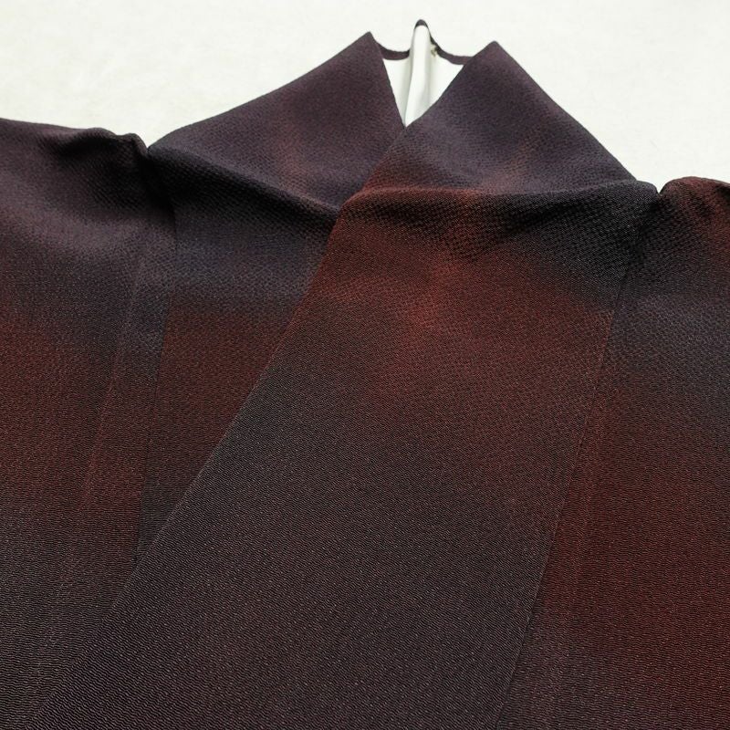 付け下げ 縮緬 正絹 幾何学柄・抽象柄 袷仕立て 身丈166.5cm 裄丈67.5cm リサイクル着物 着物 ぼかし フォーマル モダン オリエンタル 紫・藤色_画像15