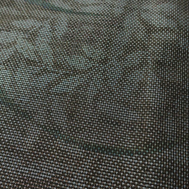 本場大島紬 大島紬 都喜ヱ門 良品 純泥染 正絹 木の葉・植物柄 袷仕立て 身丈160cm 裄丈64cm リサイクル着物 一部しつけ糸付き 着物 モダン 洒落 茶_画像7