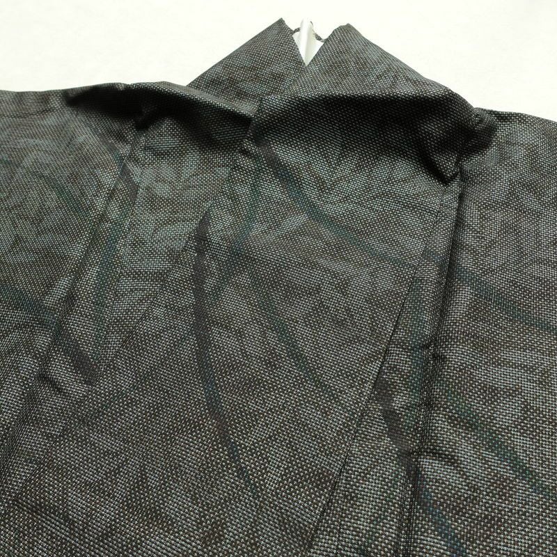 本場大島紬 大島紬 都喜ヱ門 良品 純泥染 正絹 木の葉・植物柄 袷仕立て 身丈160cm 裄丈64cm リサイクル着物 一部しつけ糸付き 着物 モダン 洒落 茶_画像15