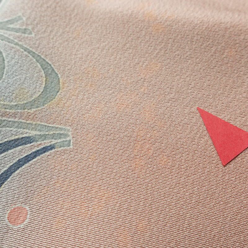 訪問着 縮緬 トールサイズ 正絹 花柄 袷仕立て 身丈170.5cm 裄丈67cm リサイクル着物 着物 作家物 共八掛 入学式 卒業式 結婚式 七五三 お宮参り フォーマル 菊 くすみピンク ピンク_画像8