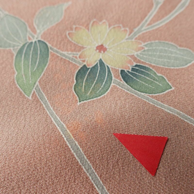 訪問着 縮緬 トールサイズ 正絹 花柄 袷仕立て 身丈170.5cm 裄丈67cm リサイクル着物 着物 作家物 共八掛 入学式 卒業式 結婚式 七五三 お宮参り フォーマル 菊 くすみピンク ピンク_画像9