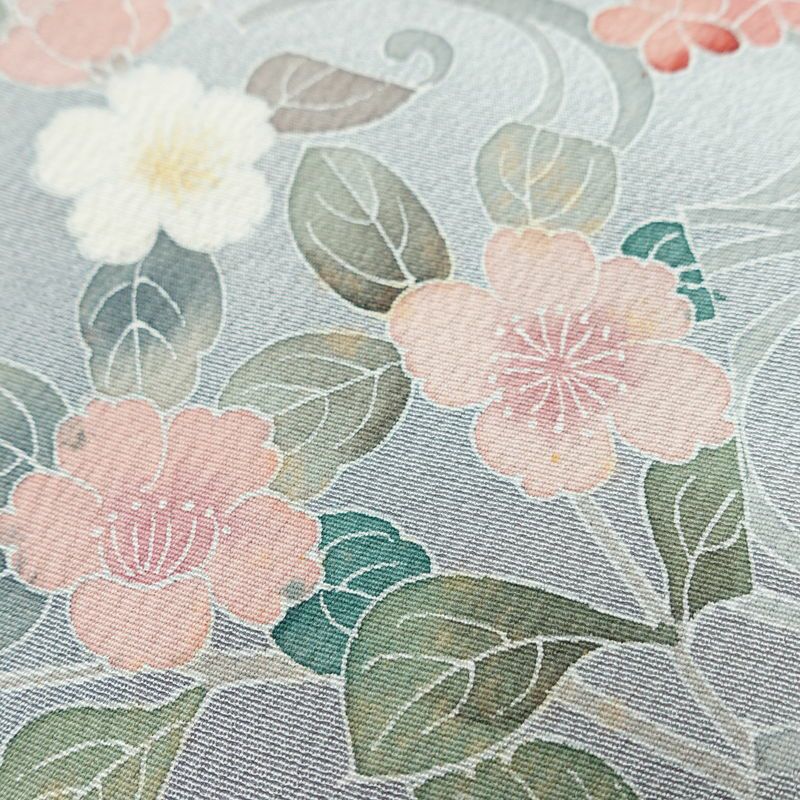 訪問着 縮緬 トールサイズ 正絹 花柄 袷仕立て 身丈170.5cm 裄丈67cm リサイクル着物 着物 作家物 共八掛 入学式 卒業式 結婚式 七五三 お宮参り フォーマル 菊 くすみピンク ピンク_画像12