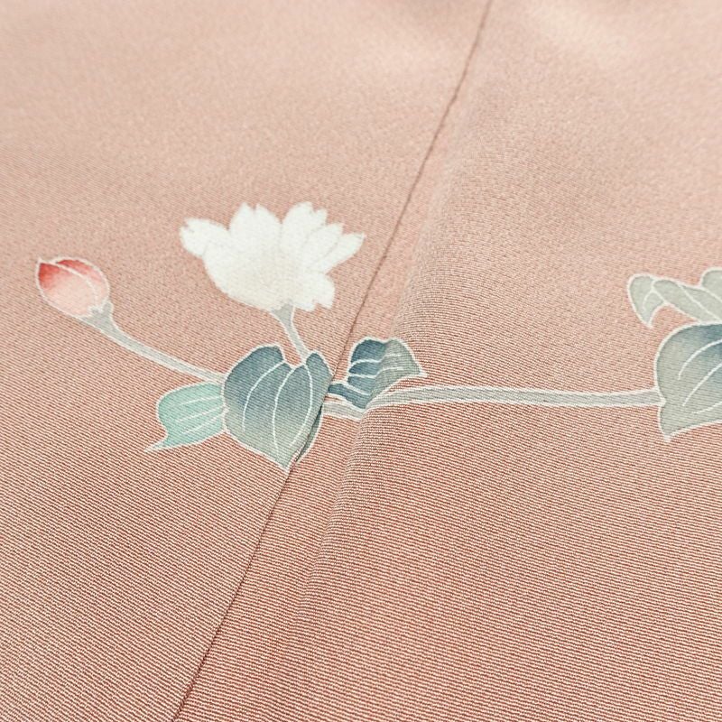 訪問着 縮緬 トールサイズ 正絹 花柄 袷仕立て 身丈170.5cm 裄丈67cm リサイクル着物 着物 作家物 共八掛 入学式 卒業式 結婚式 七五三 お宮参り フォーマル 菊 くすみピンク ピンク_画像17