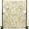 小紋 縮緬 総柄 正絹 風景柄 袷仕立て 身丈161.5cm 裄丈65cm リサイクル着物 着物 松 菊 桜 ベージュ_画像1