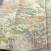 小紋 縮緬 総柄 正絹 風景柄 袷仕立て 身丈161.5cm 裄丈65cm リサイクル着物 着物 松 菊 桜 ベージュ_画像4