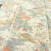 小紋 縮緬 総柄 正絹 風景柄 袷仕立て 身丈161.5cm 裄丈65cm リサイクル着物 着物 松 菊 桜 ベージュ_画像5