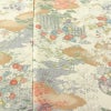 小紋 縮緬 総柄 正絹 風景柄 袷仕立て 身丈161.5cm 裄丈65cm リサイクル着物 着物 松 菊 桜 ベージュ_画像6