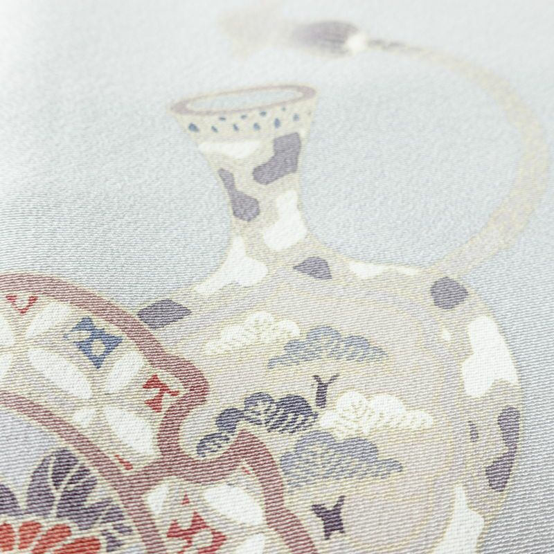 付け下げ 縮緬 正絹 古典柄 袷仕立て 身丈149cm 裄丈63cm リサイクル着物 着物 入学式 卒業式 七五三 お宮参り フォーマル シンプル 上品 グレー_画像8