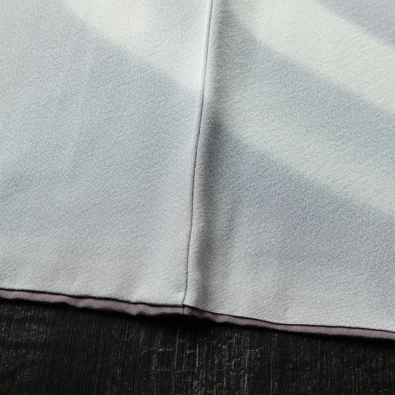 付け下げ 縮緬 正絹 古典柄 袷仕立て 身丈149cm 裄丈63cm リサイクル着物 着物 入学式 卒業式 七五三 お宮参り フォーマル シンプル 上品 グレー_画像12