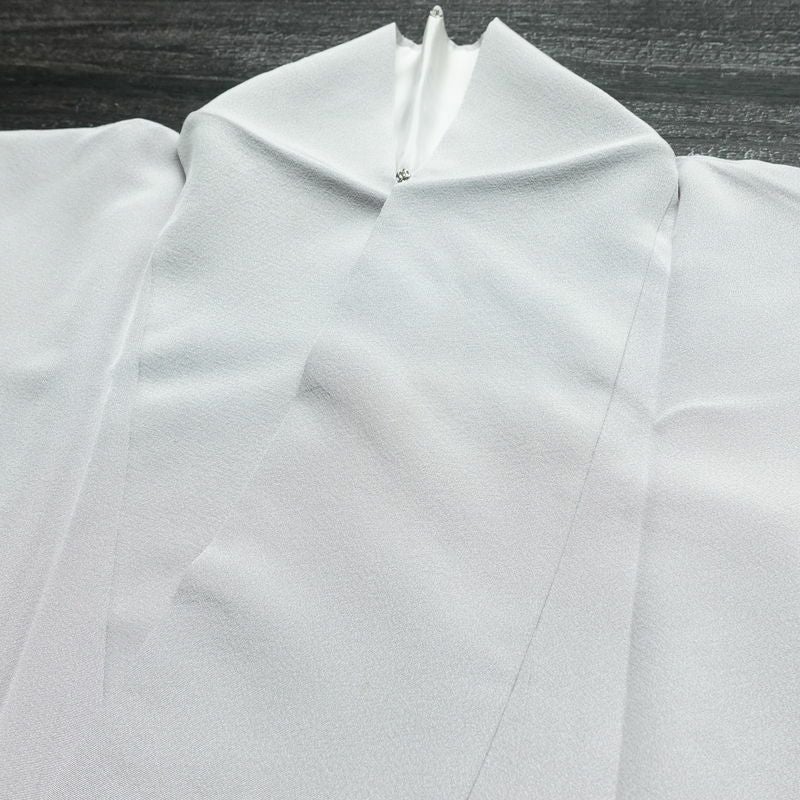 付け下げ 縮緬 正絹 古典柄 袷仕立て 身丈149cm 裄丈63cm リサイクル着物 着物 入学式 卒業式 七五三 お宮参り フォーマル シンプル 上品 グレー_画像19