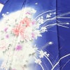付け下げ 正絹 花柄 袷仕立て 身丈156.5cm 裄丈66.5cm リサイクル着物 着物 箔 フォーマル 華やか 青・紺_画像5