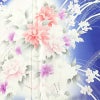 付け下げ 正絹 花柄 袷仕立て 身丈156.5cm 裄丈66.5cm リサイクル着物 着物 箔 フォーマル 華やか 青・紺_画像6