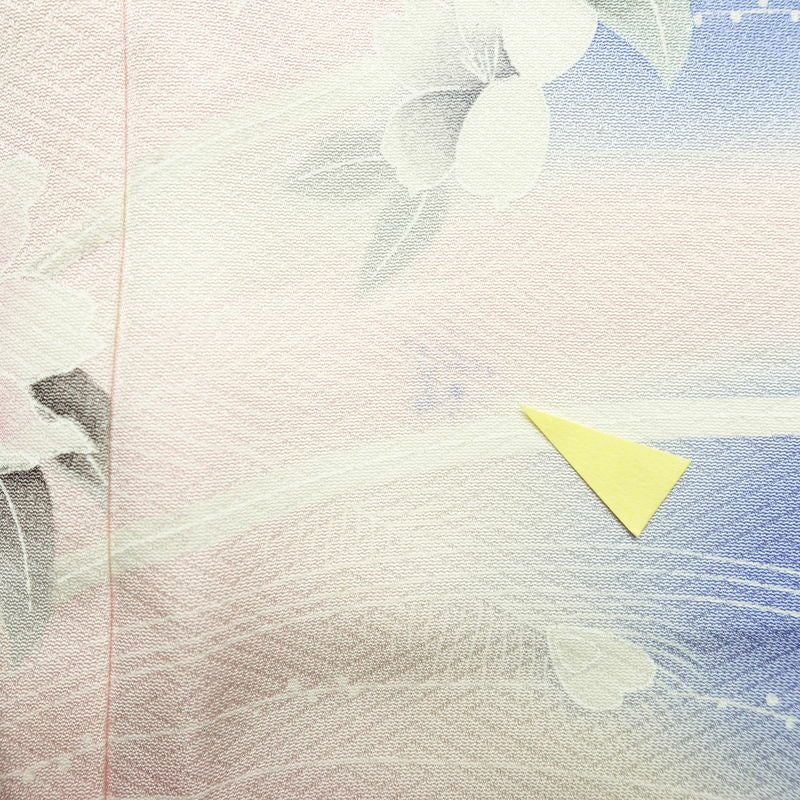 付け下げ 正絹 花柄 袷仕立て 身丈156.5cm 裄丈66.5cm リサイクル着物 着物 箔 フォーマル 華やか 青・紺_画像14