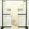 訪問着 絞り 綸子 一つ紋付き 正絹 古典柄 袷仕立て 身丈162.5cm 裄丈66cm リサイクル着物 着物 箔 入学式 卒業式 七五三 お宮参り フォーマル 上品 扇子 クリーム_画像2
