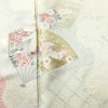 訪問着 絞り 綸子 一つ紋付き 正絹 古典柄 袷仕立て 身丈162.5cm 裄丈66cm リサイクル着物 着物 箔 入学式 卒業式 七五三 お宮参り フォーマル 上品 扇子 クリーム_画像6