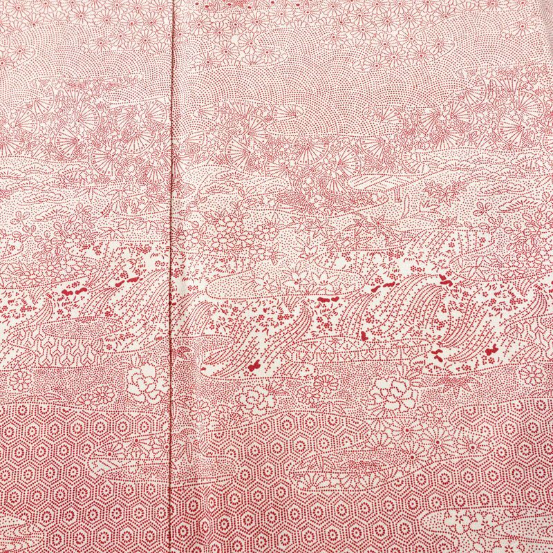 付け下げ 総柄 正絹 古典柄 袷仕立て 身丈159.5cm 裄丈62.5cm リサイクル着物 着物 ピンク_画像6