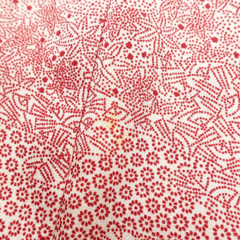 付け下げ 総柄 正絹 古典柄 袷仕立て 身丈159.5cm 裄丈62.5cm リサイクル着物 着物 ピンク_画像15