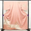 訪問着 良品 正絹 花柄 袷仕立て 身丈158.5cm 裄丈66.5cm リサイクル着物 着物 箔 金彩 入学式 結婚式 七五三 お宮参り フォーマル 華やか 四季花 ピンク_画像1