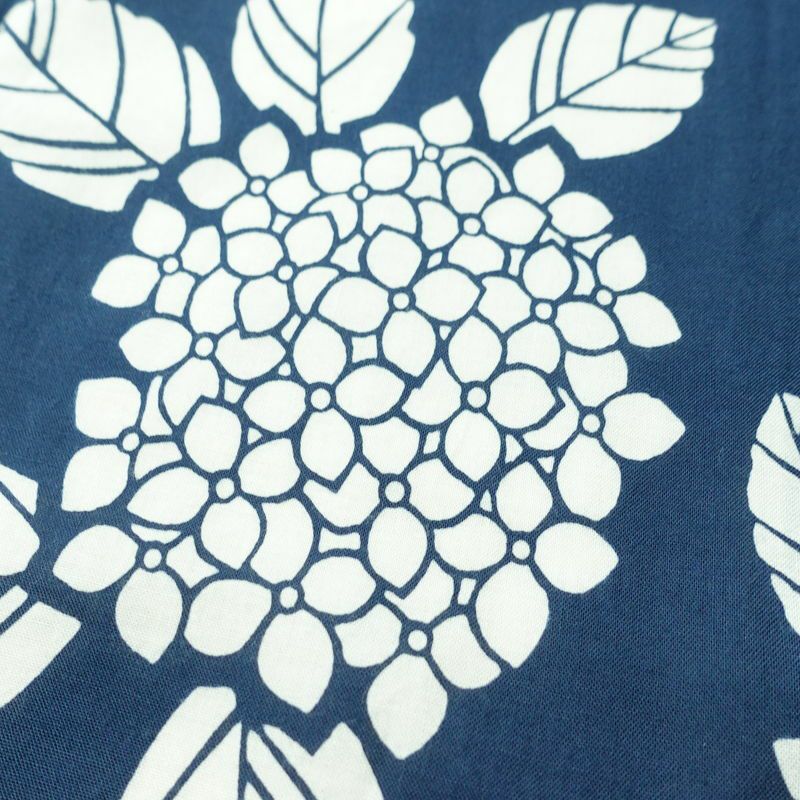 浴衣 バチ衿仕立て 紫陽花 綿 花柄 単衣仕立て 身丈146cm 裄丈64cm シンプル 夏用 青・紺_画像7
