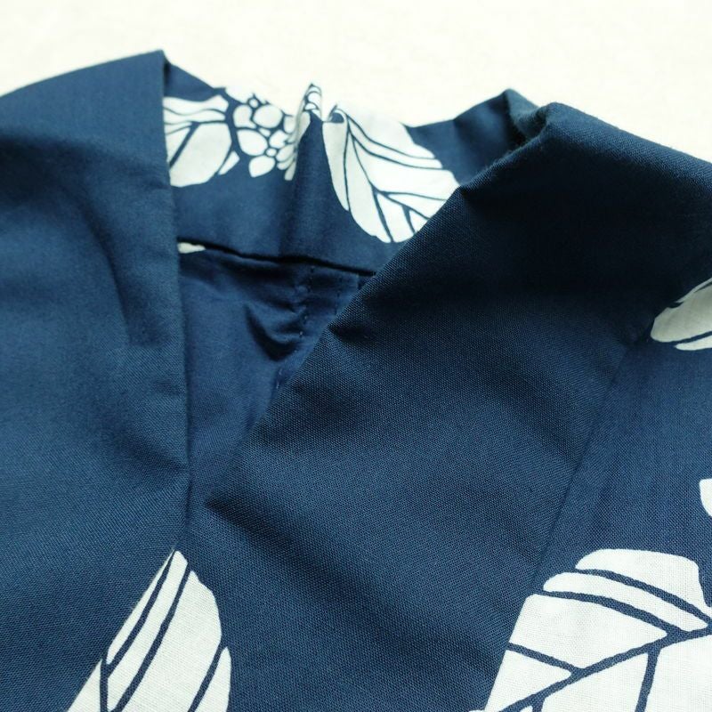 浴衣 バチ衿仕立て 紫陽花 綿 花柄 単衣仕立て 身丈146cm 裄丈64cm シンプル 夏用 青・紺_画像17