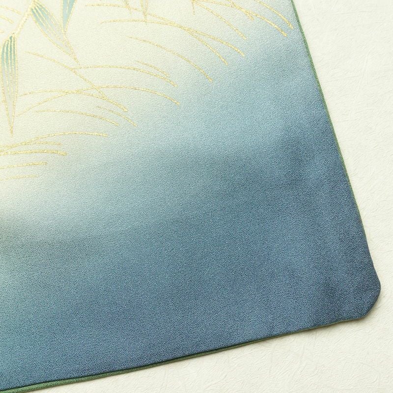 訪問着 良品 正絹 花柄 袷仕立て 身丈159.5cm 裄丈64.5cm リサイクル着物 着物 箔 金彩 入学式 卒業式 結婚式 七五三 パーティー お宮参り フォーマル 華やか 色箔 緑・うぐいす色_画像16