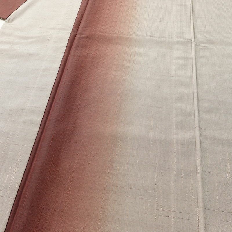単衣 紬 紬着物 正絹 単衣仕立て 身丈158.5cm 裄丈66.5cm リサイクル着物 着物 薄物 モダン シンプル おしゃれ グラデーション 粋 茶_画像5