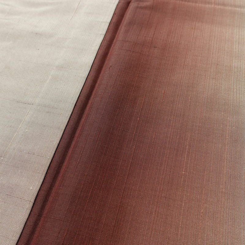 単衣 紬 紬着物 正絹 単衣仕立て 身丈158.5cm 裄丈66.5cm リサイクル着物 着物 薄物 モダン シンプル おしゃれ グラデーション 粋 茶_画像8