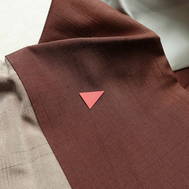 単衣 紬 紬着物 正絹 単衣仕立て 身丈158.5cm 裄丈66.5cm リサイクル着物 着物 薄物 モダン シンプル おしゃれ グラデーション 粋 茶_画像19