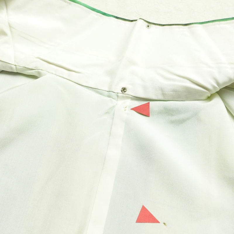 紬 正絹 チェック・格子柄 袷仕立て 身丈155cm 裄丈63cm リサイクル着物 着物 つむぎ モダン 緑・うぐいす色_画像19